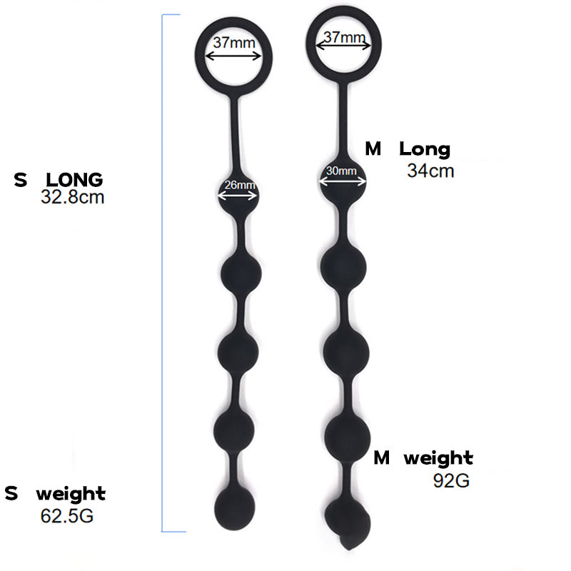 BEADED ANAL TOYS MALE 13 INCH LONG SILICONE