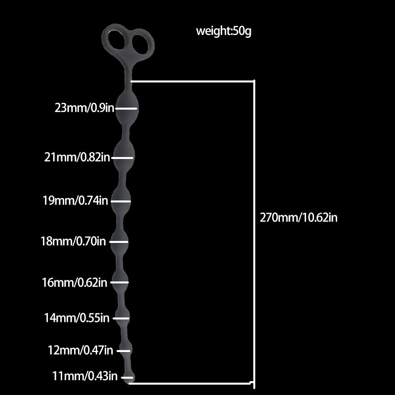 LONG ANAL TOYS FOR FENALE 10 IN BLACK BEADED
