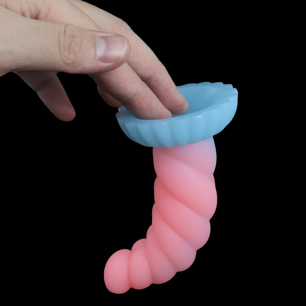 BIG ANAL DILDO 9 INCH LUMINOUS COLORFUL FEMALE BEADED SOFT