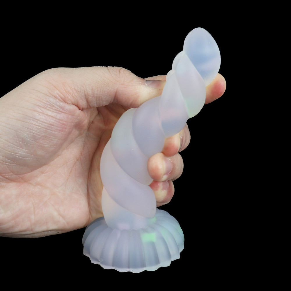 BIG ANAL DILDO 9 INCH LUMINOUS COLORFUL FEMALE BEADED SOFT