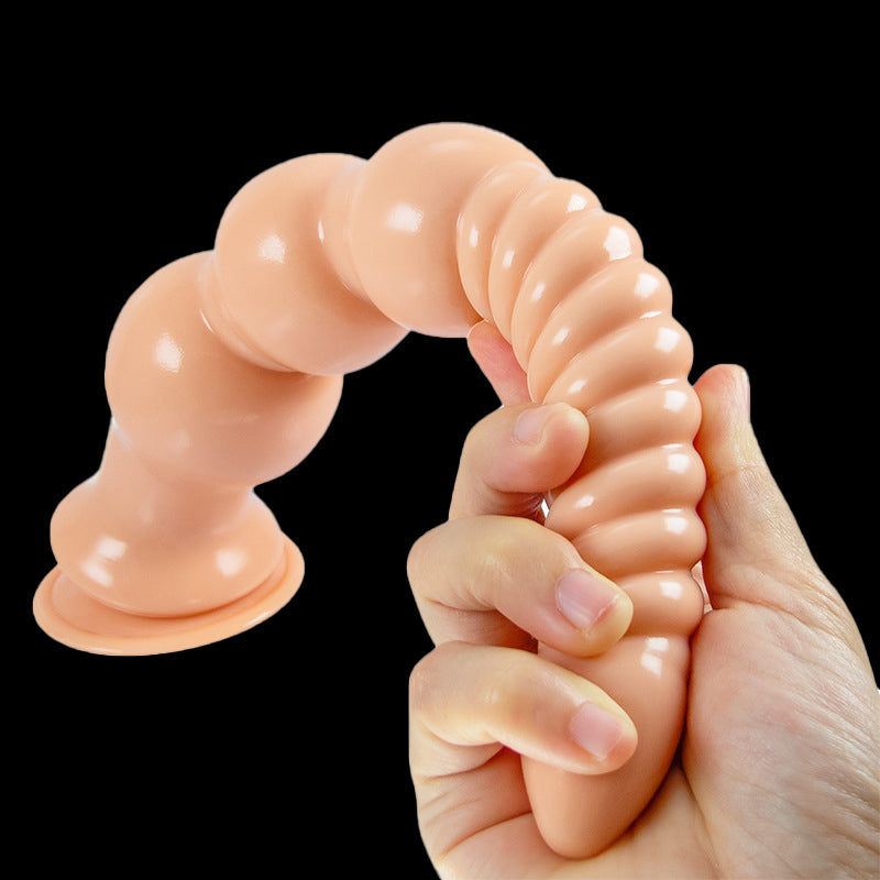 LONG ANAL DILDO 12 INCH BLACK FOR MEN BEADED