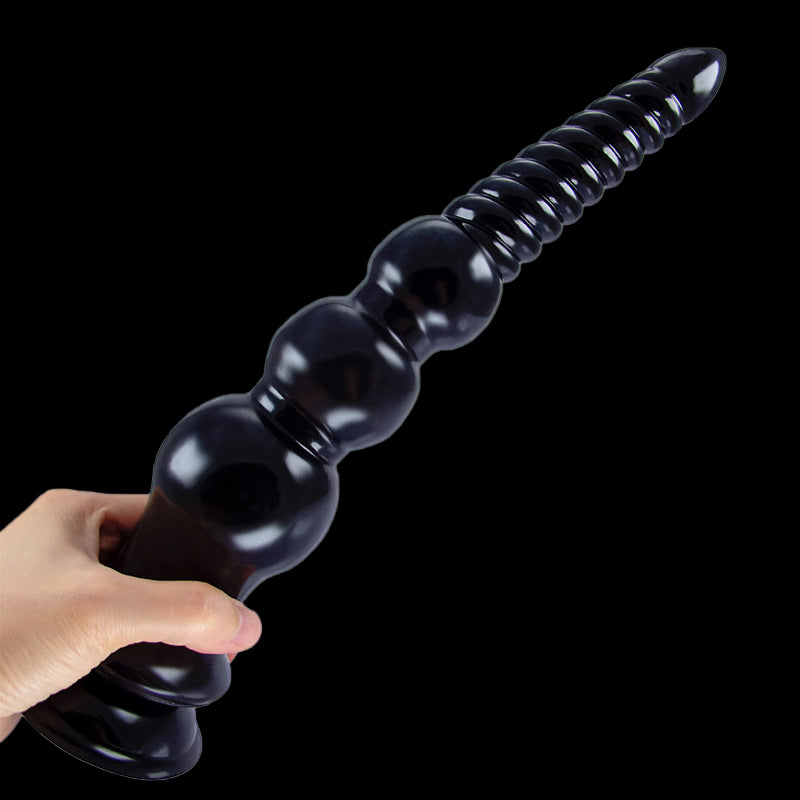LONG ANAL DILDO 12 INCH BLACK FOR MEN BEADED
