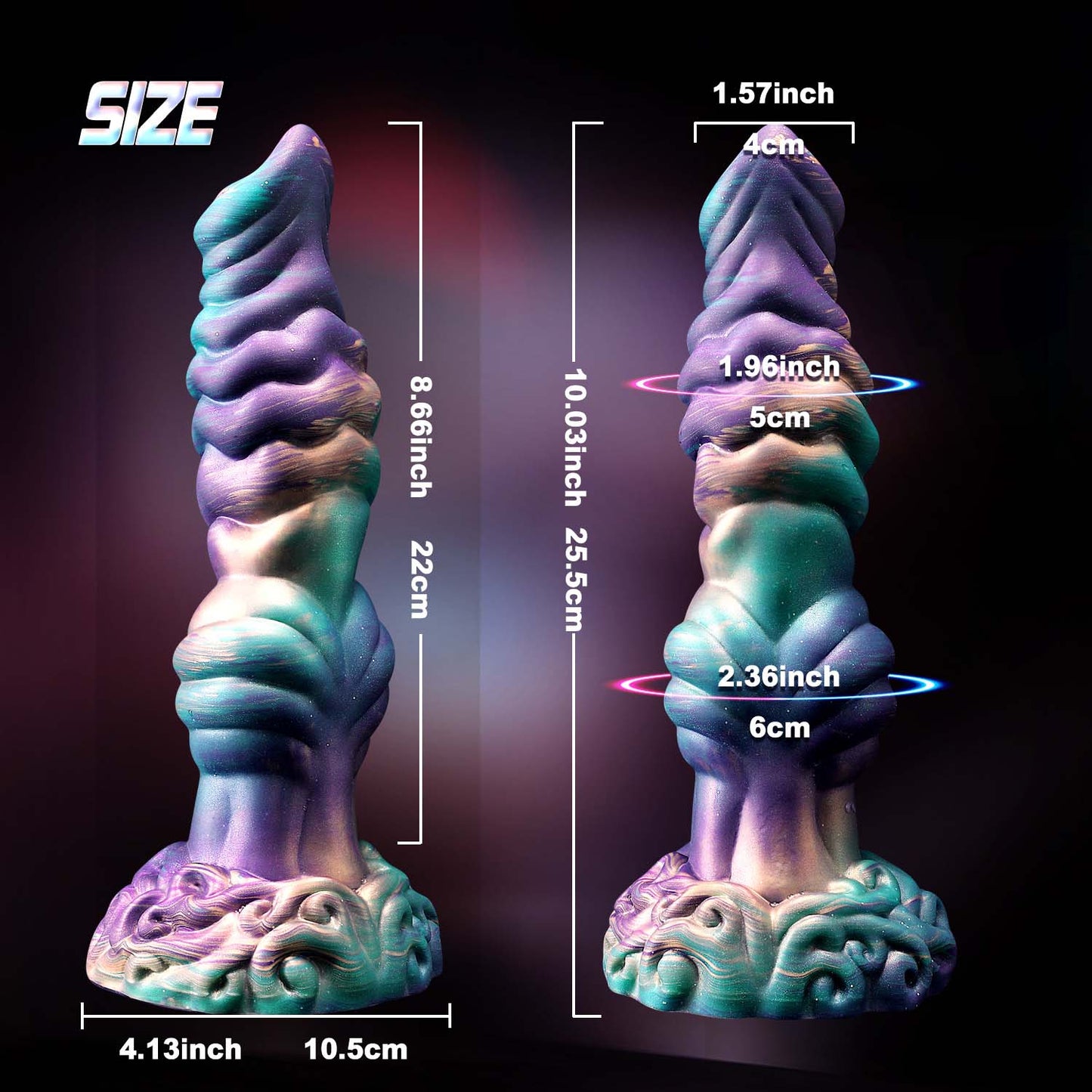 Gode vibrant en silicone de 10 pouces avec nœuds