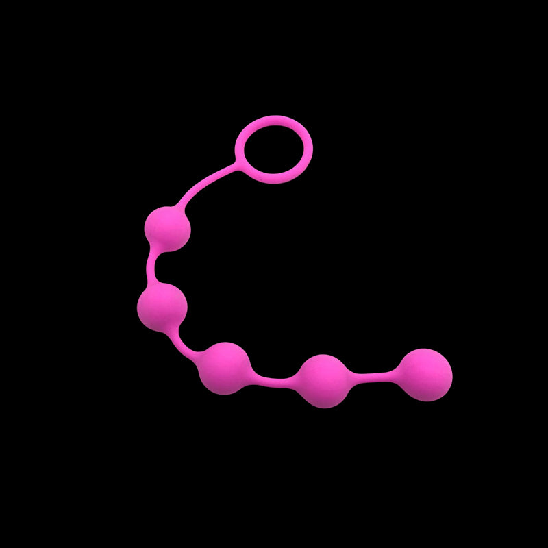 BEADED ANAL DILDO 12 INCH LONG SILICONE PINK K1