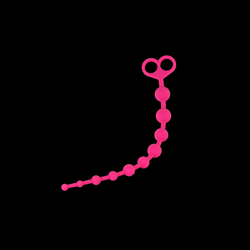 BEADED ANAL TOYS MALE 13 INCH SILICONE LONG PINK