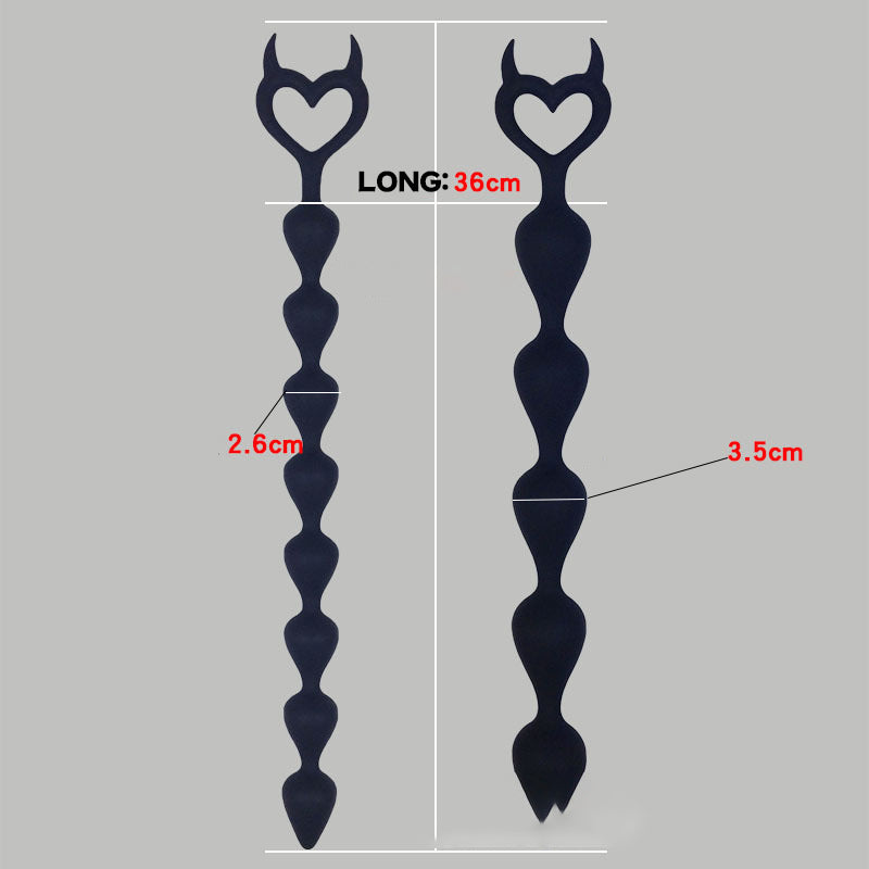 BEADED ANAL DILDO 14 INCH LONG BLACK