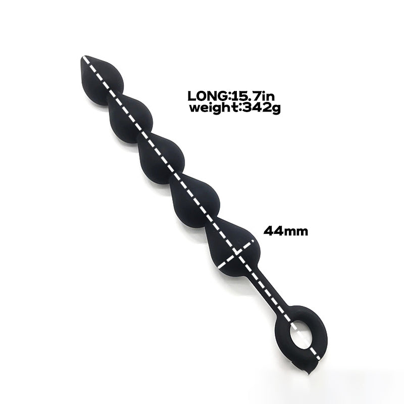 BEADED ANAL TOYS MENS 15 INCH BIG SILICONE BLACK