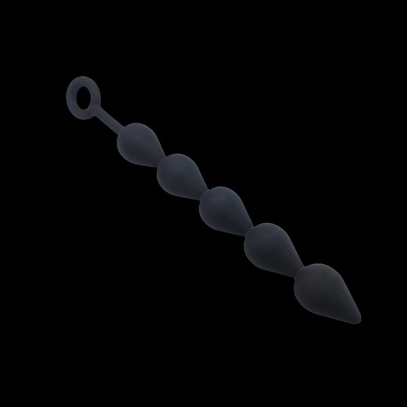 BEADED ANAL TOYS MENS 15 INCH BIG SILICONE BLACK