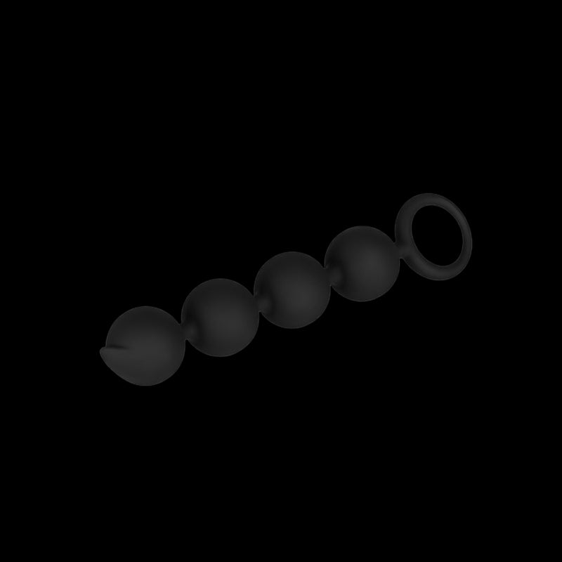 BEADED ANAL TOYS MALE 5 INCH BLACK SILICONE
