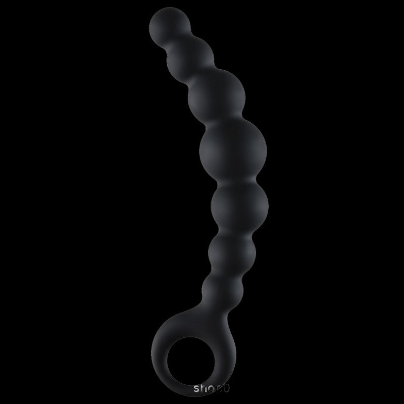 BEADED ANAL TOYS MEN 7 INCH SILICONE BLACK