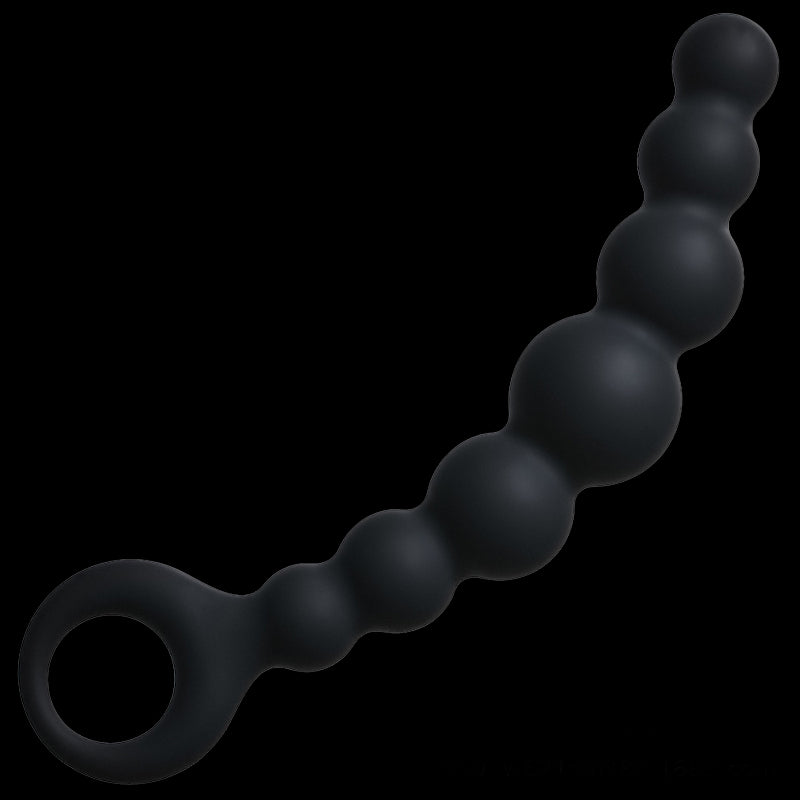 BEADED ANAL TOYS MEN 7 INCH SILICONE BLACK
