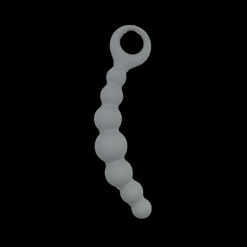 BEADED ANAL TOYS MEN 7 INCH SILICONE BLACK