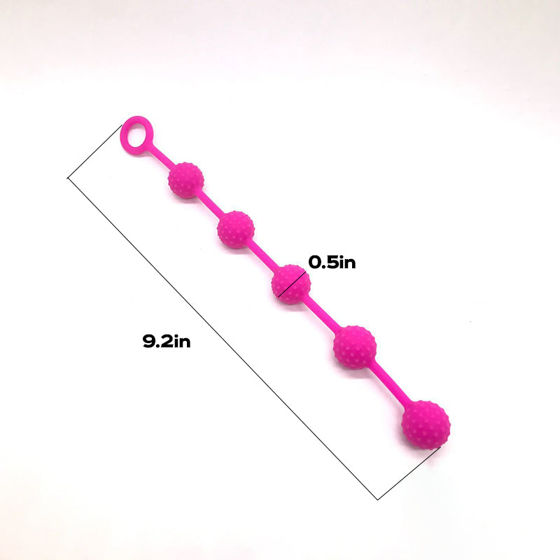BEADED ANAL TOYS MALE 9 INCH SILICONE PINK