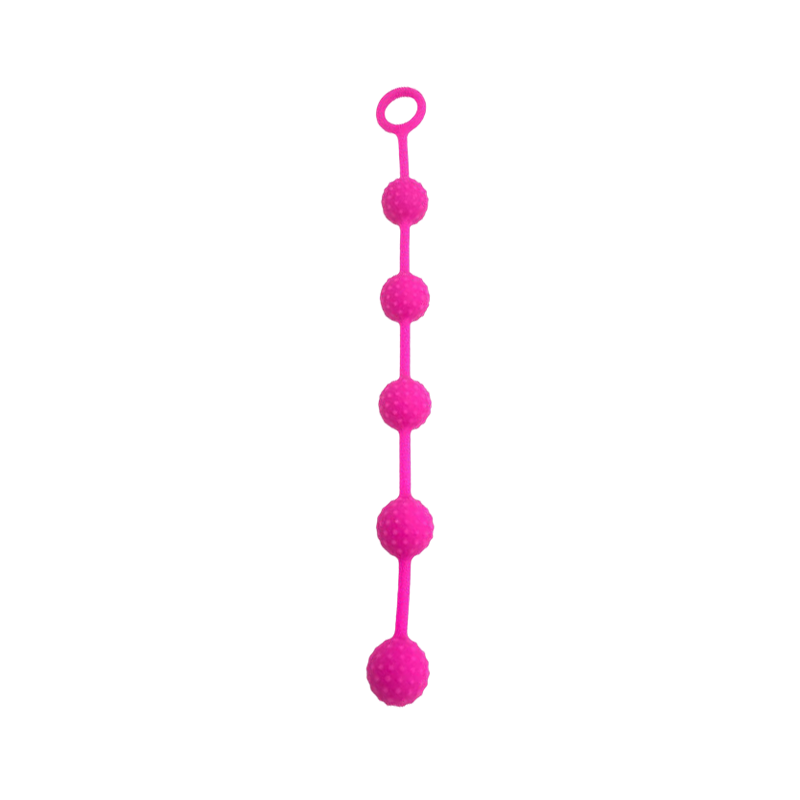 BEADED ANAL TOYS MALE 9 INCH SILICONE PINK