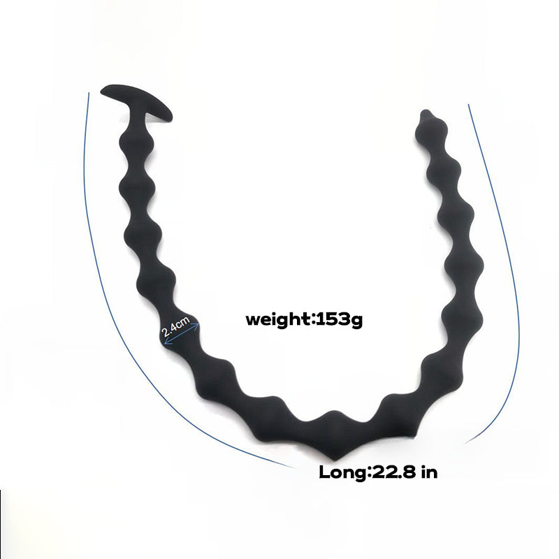BEADED DILDO TOYS LONG 22 INCH BLACK