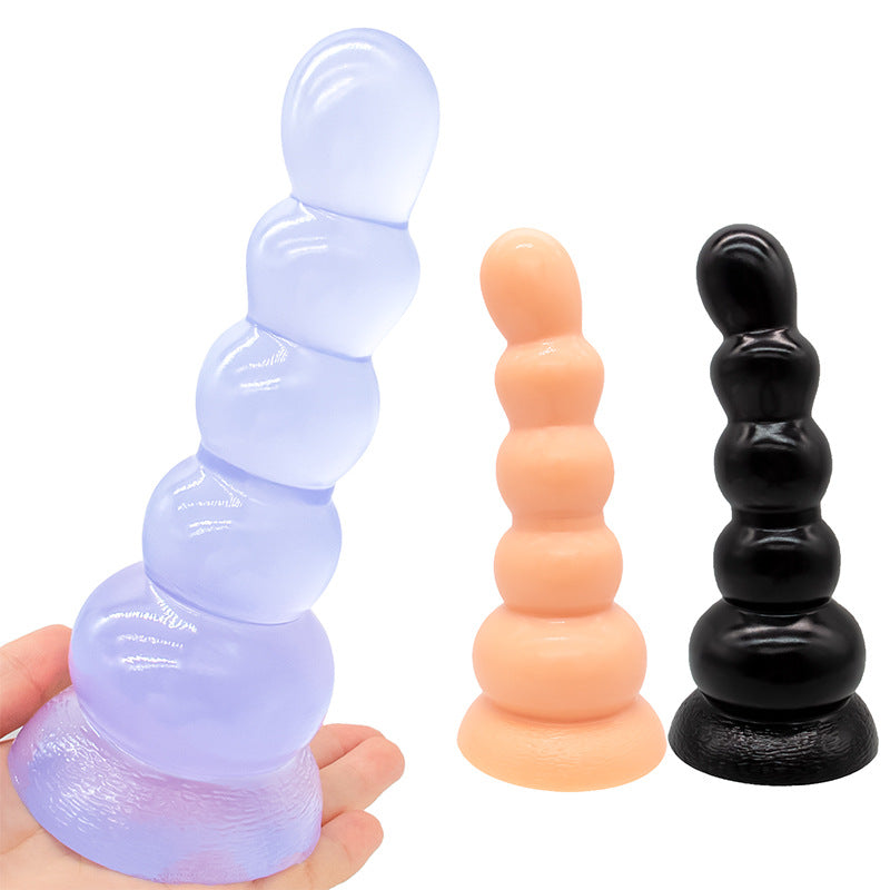BEADED ANAL DILDO PVC SOFT 6 INCH BLACK