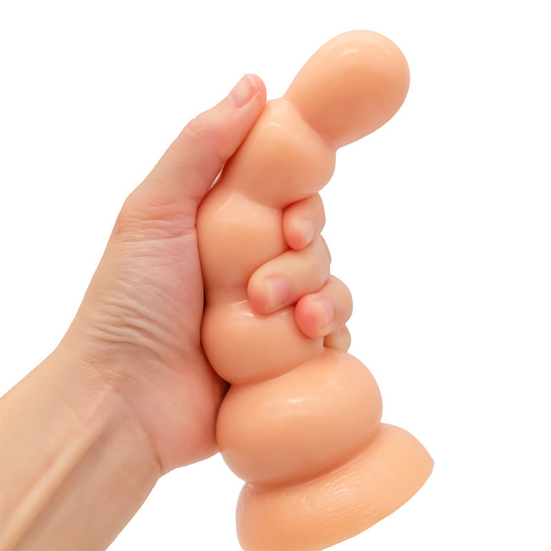 BEADED ANAL DILDO PVC SOFT 6 INCH BLACK