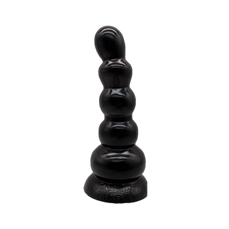 BEADED ANAL DILDO PVC SOFT 6 INCH BLACK