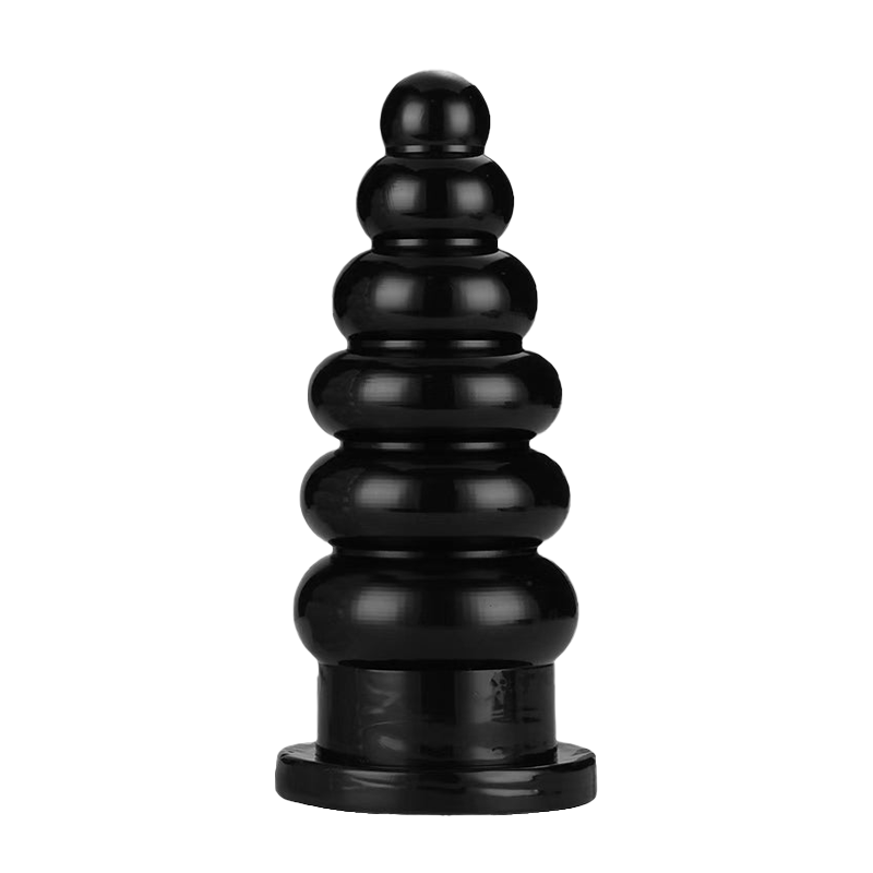 BIG ANAL DILDO 9 INCH BLACK FOR MEN TAPERED BEADED