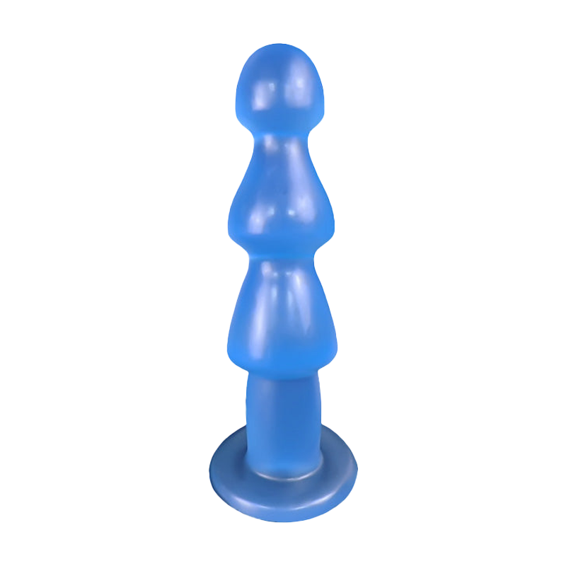 BIG ANAL DILDO 9 INCH BLUE BEADED BEADED BEADED