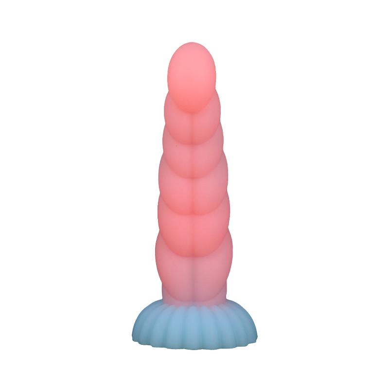 BIG ANAL DILDO 9 INCH LUMINOUS COLORFUL FEMALE BEADED SOFT