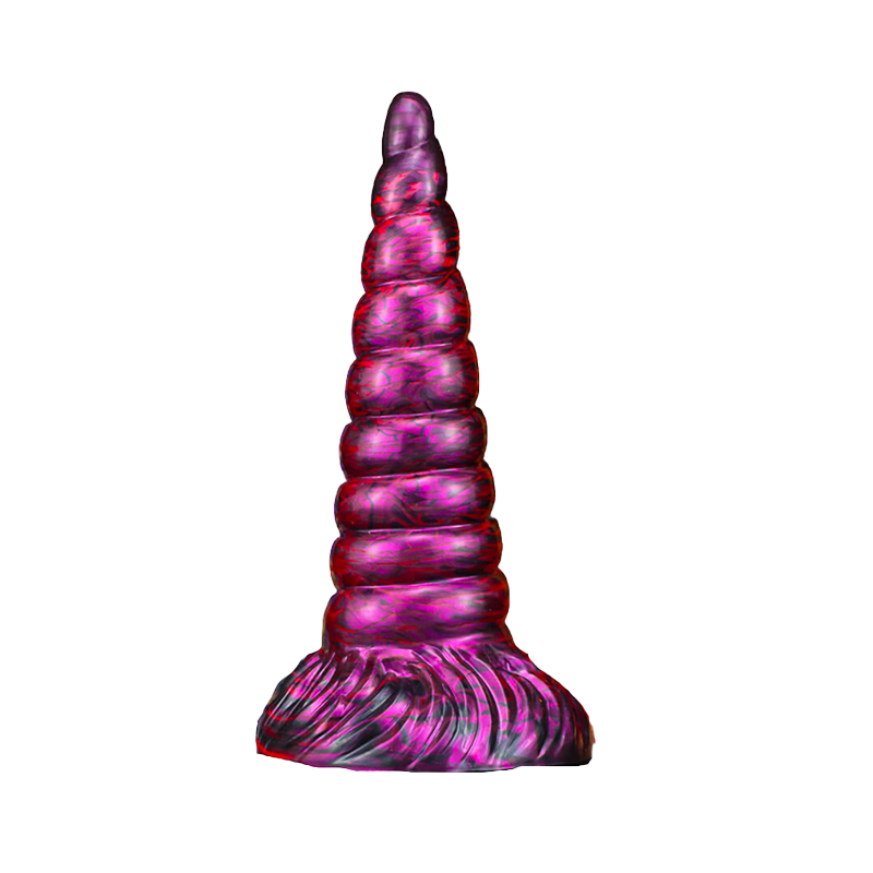 DILDO ANAL SILICONE 8 INCH RIBBED TAPERED