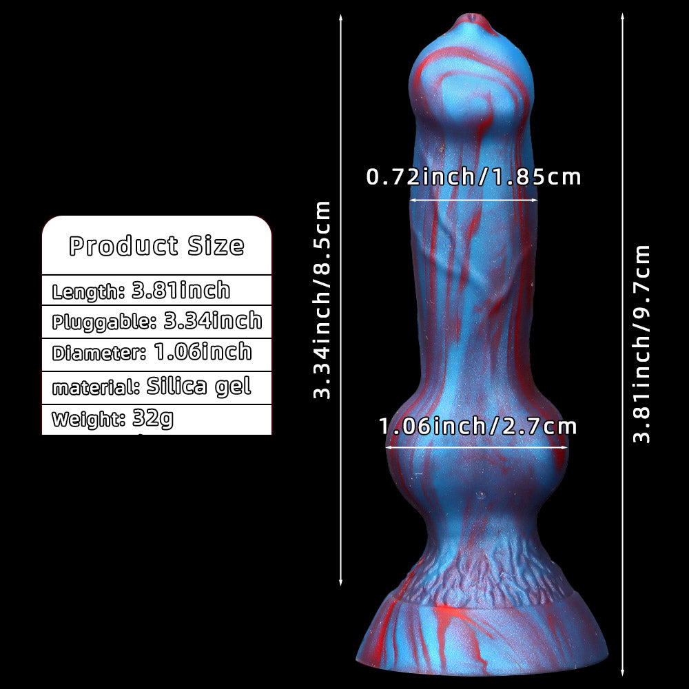 MONSTER DILDO ANAL SMALL SILICON 3 INCH BLUE