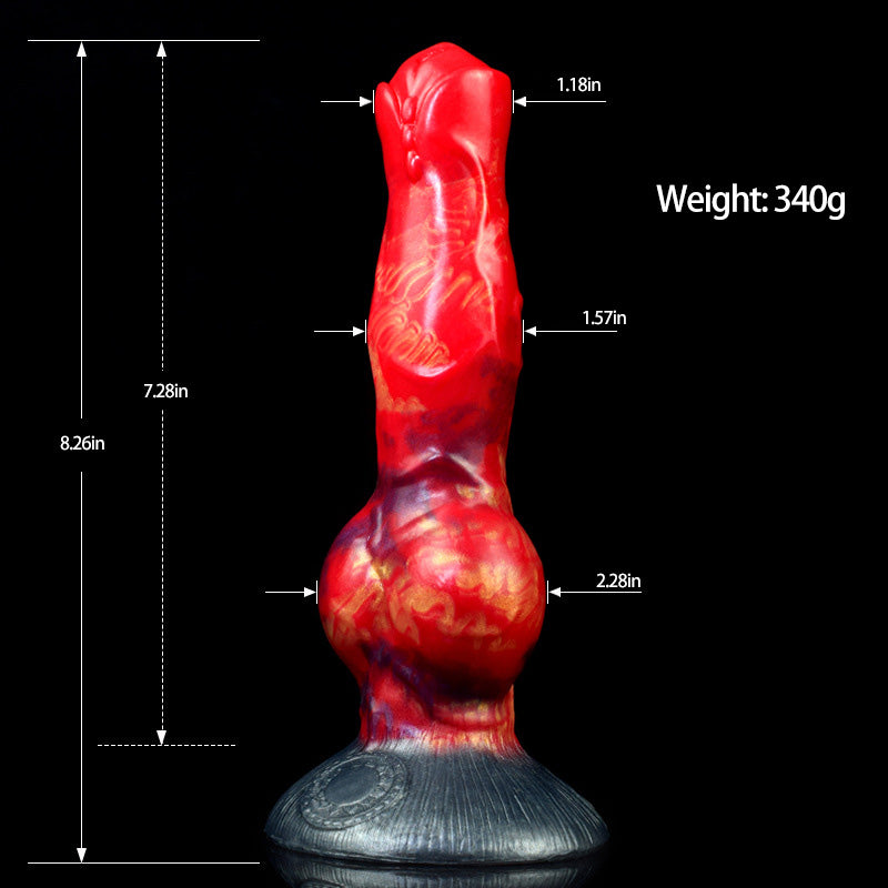 MONSTER DILDO ANAL SQUIRTING SILICONE 8 INCH RED