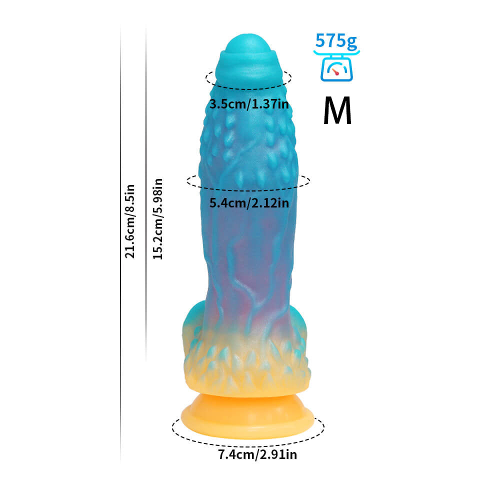 Gode Monstre Fantaisie en Silicone 10 pouces Brille dans le Noir