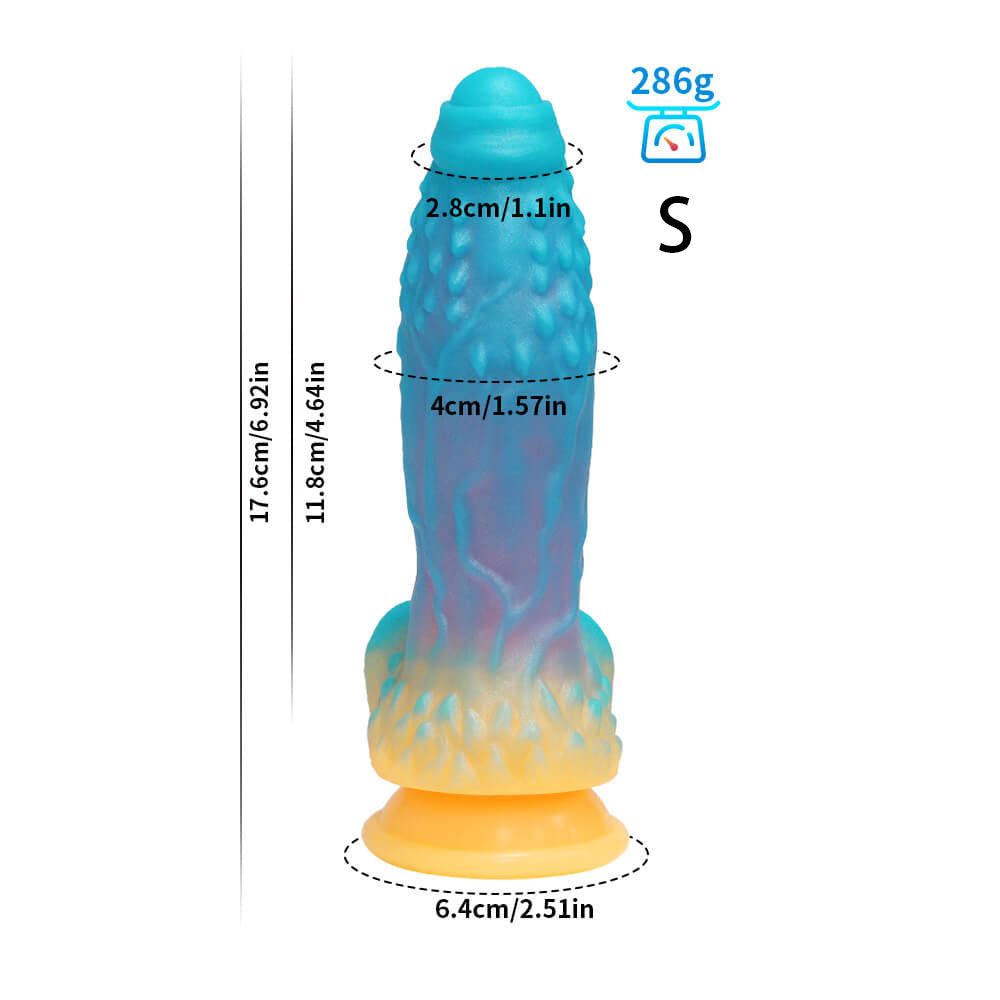 Gode Monstre Fantaisie en Silicone 10 pouces Brille dans le Noir