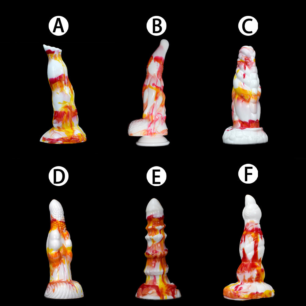 DILDO TENTACULE EN SILICONE NOUÉ 9 POUCES FLAMES 2.0