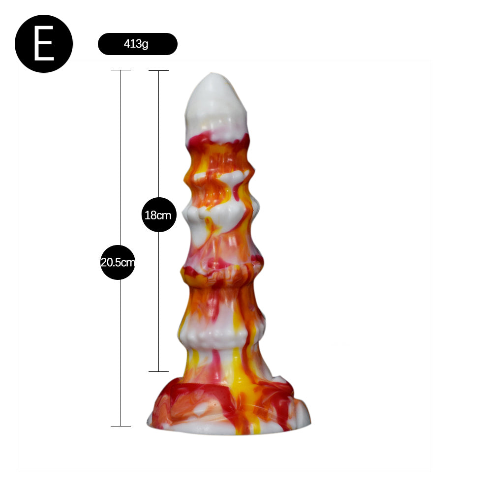 DILDO TENTACULE EN SILICONE NOUÉ 9 POUCES FLAMES 2.0