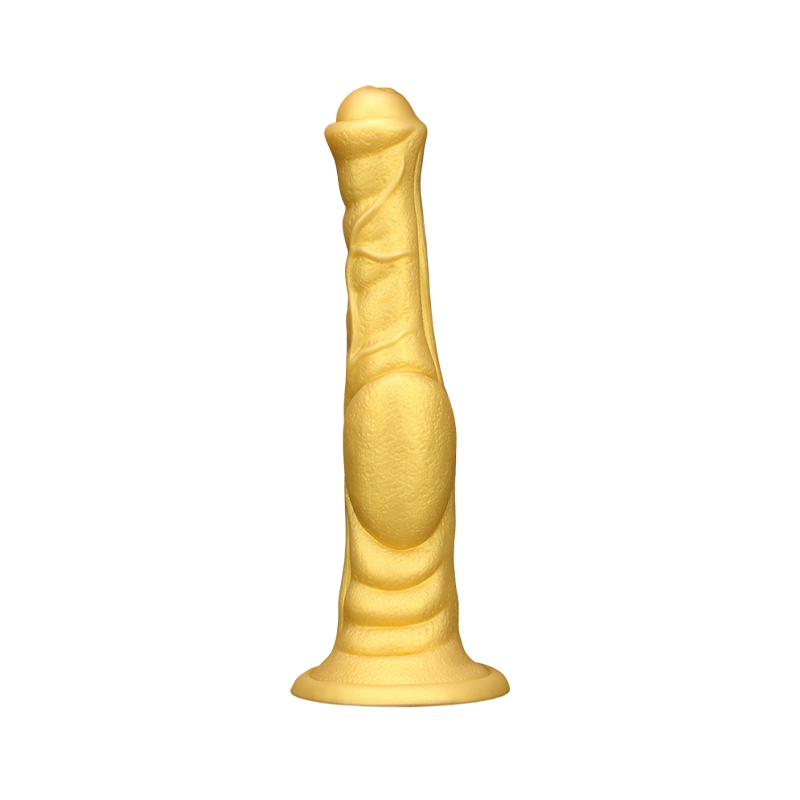 Gode cheval géant en silicone 11 pouces doré