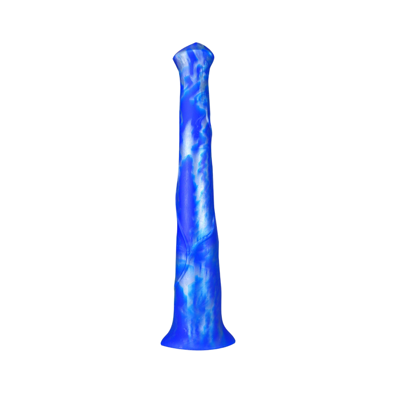 Gode cheval géant en silicone de 46 cm de long, bleu