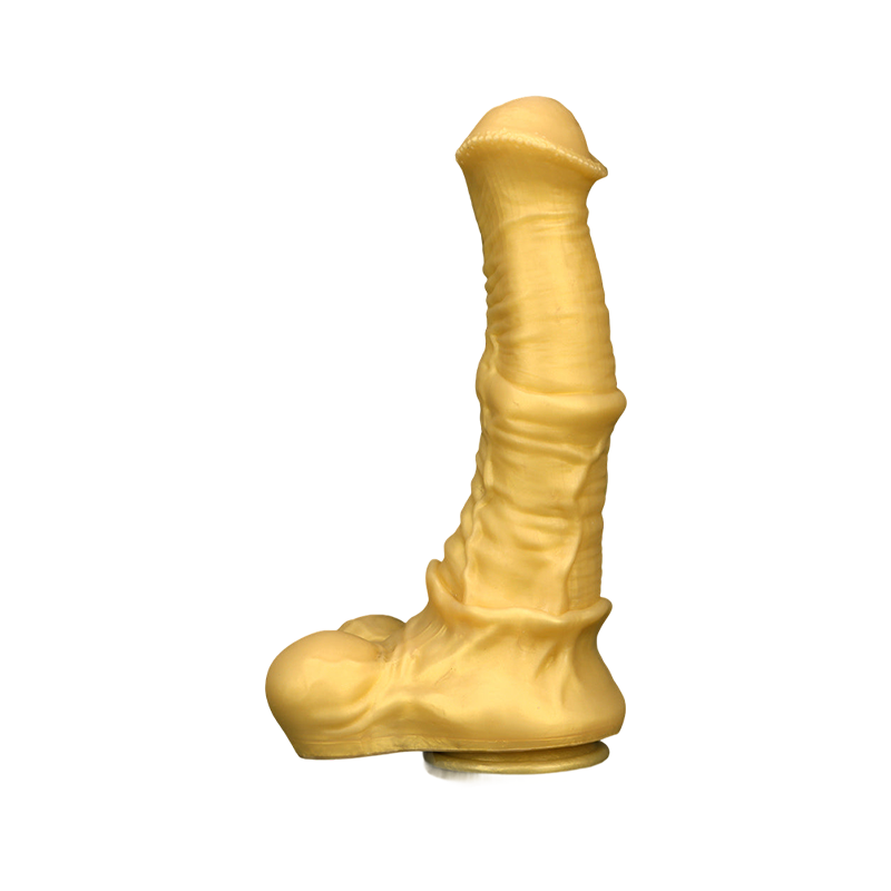 Gode cheval énorme en silicone de 33 cm de diamètre, doré