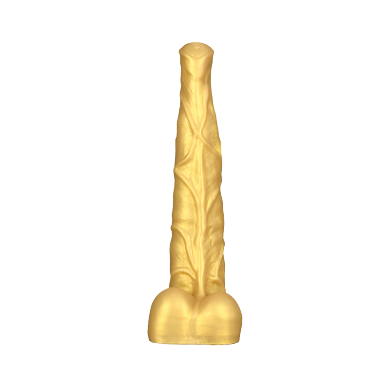 Gode cheval énorme en silicone de 15 pouces doré