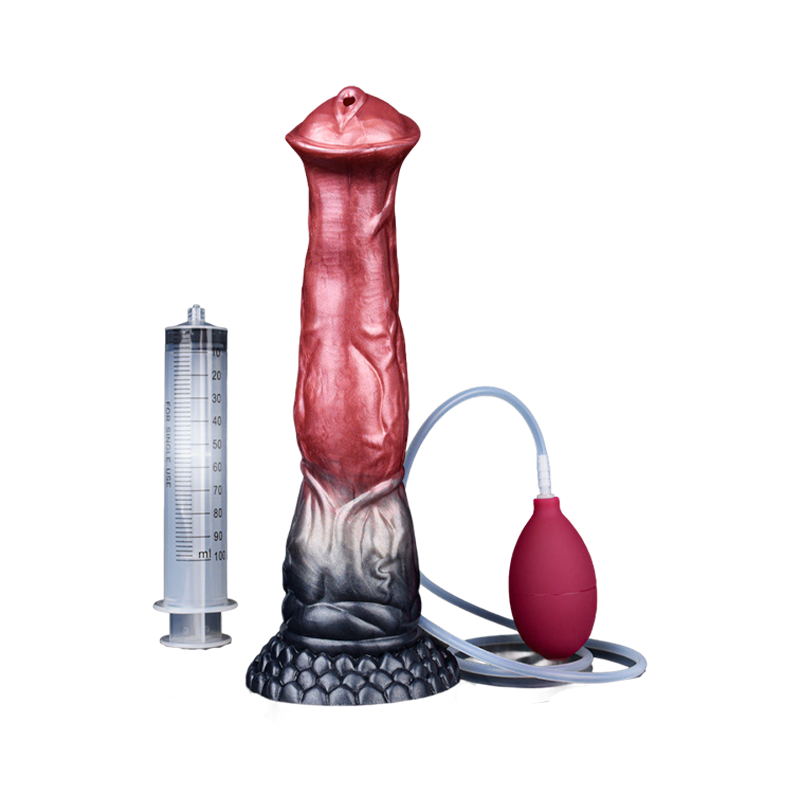 Gode cheval giclant de 11 pouces de long en silicone