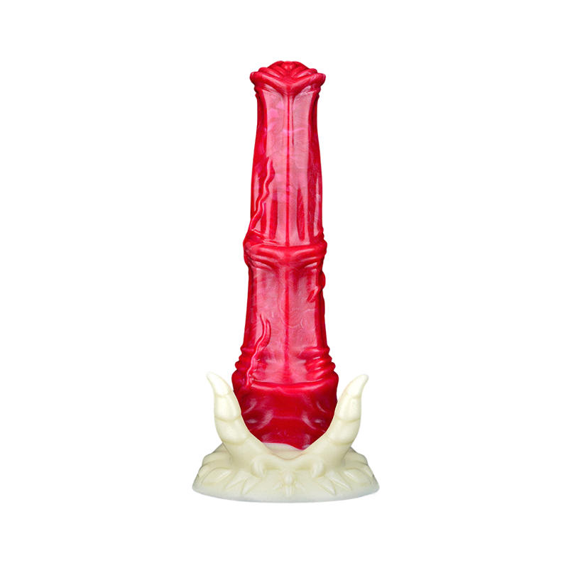 Gode cheval tentacule en silicone 10 pouces rouge