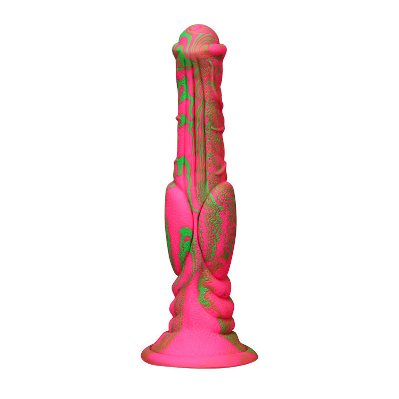 Gode cheval fantaisie en silicone 30,5 cm rose