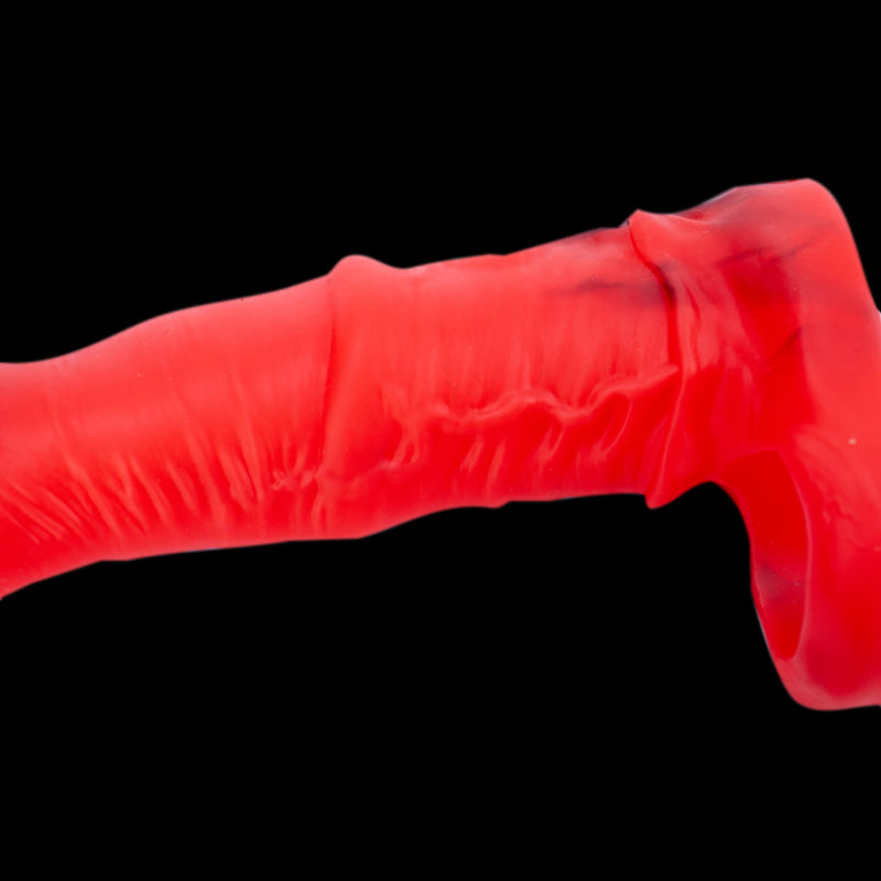 Gode cheval fantaisie en silicone 7 pouces rouge
