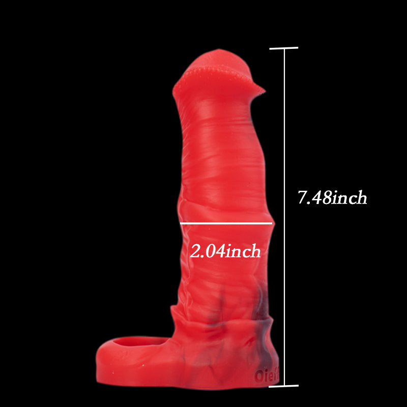 Gode cheval fantaisie en silicone 7 pouces rouge