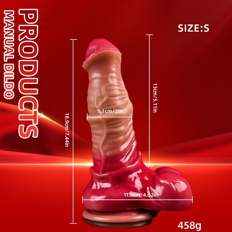Gode cheval énorme en silicone de 33 cm (13 po) rouge