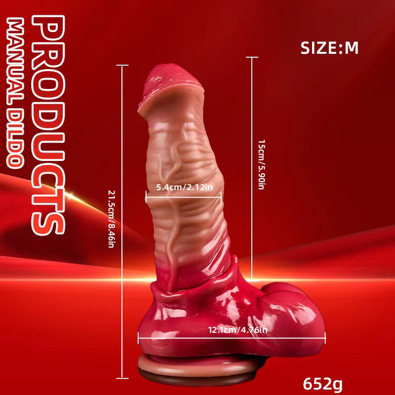 Gode cheval énorme en silicone de 33 cm (13 po) rouge