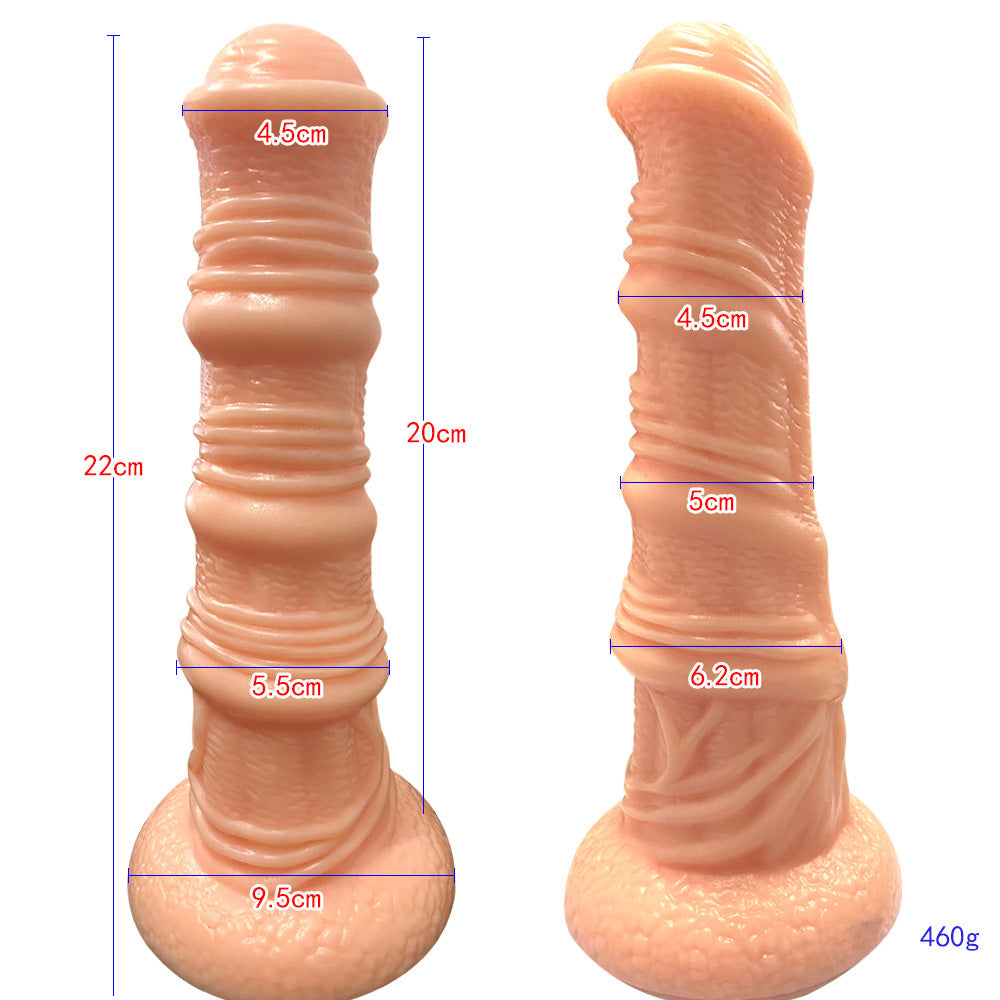 Gode cheval en silicone noué de 22,9 cm