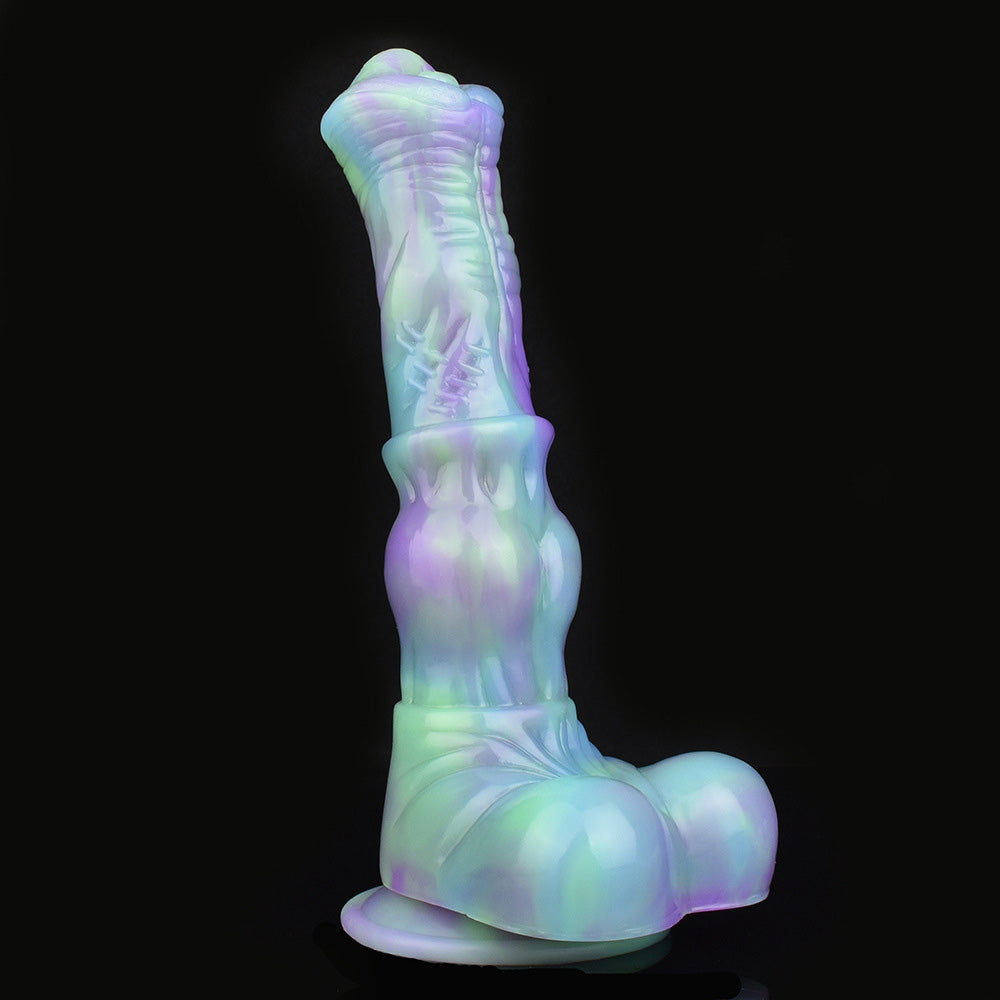 Gode cheval noué en silicone 9 pouces couleur lotus