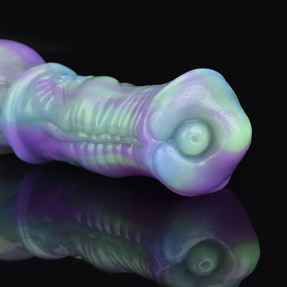 Gode cheval noué en silicone 9 pouces couleur lotus
