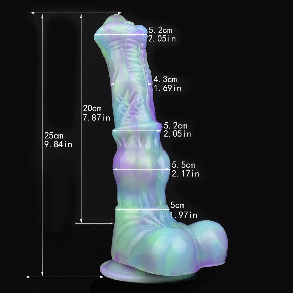 Gode cheval noué en silicone 9 pouces couleur lotus