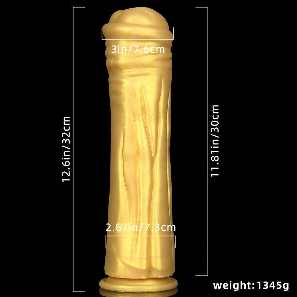 HUGE DILDO ANAL HUGE SILICONE 13INCH GOLD