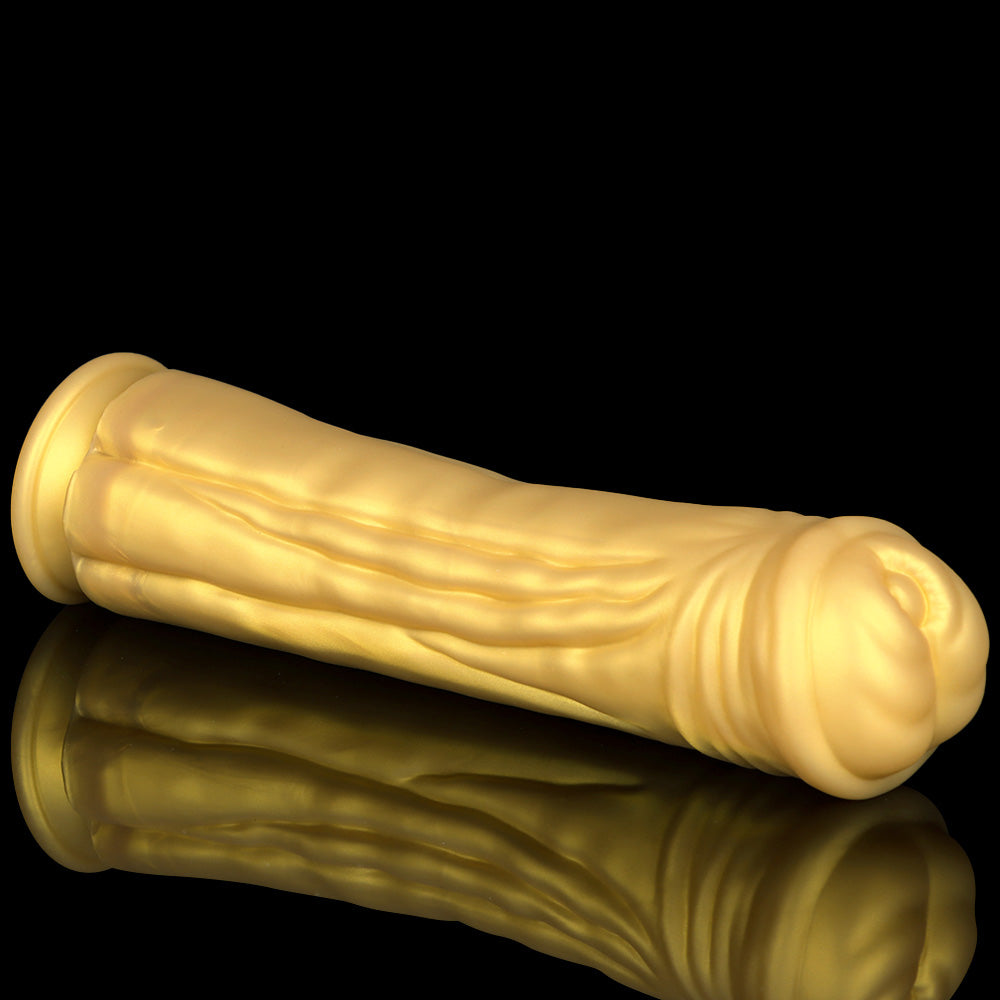 HUGE DILDO ANAL HUGE SILICONE 13INCH GOLD