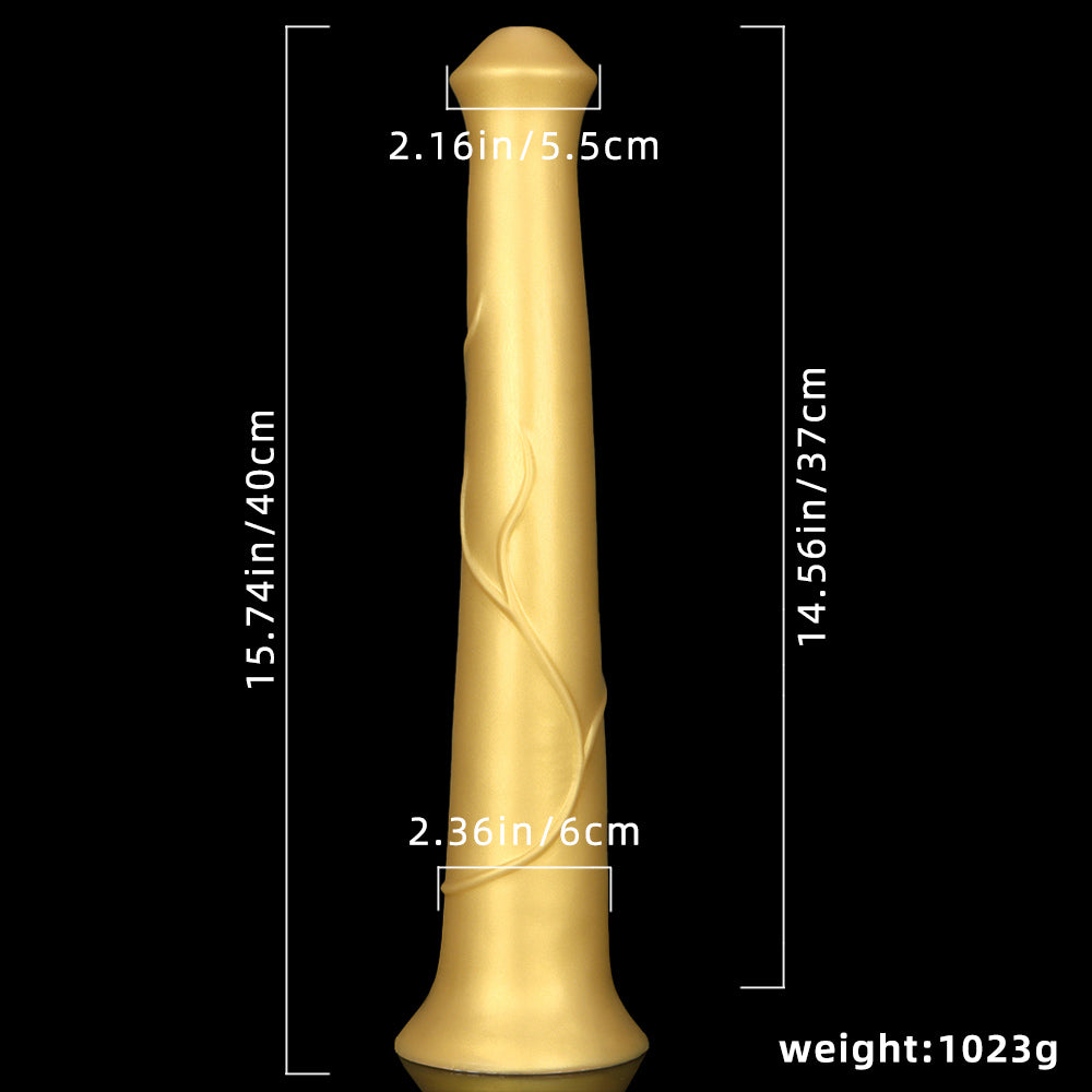 HORSE DILDO ANAL HUGE SILICONE 16 INCH GOLD